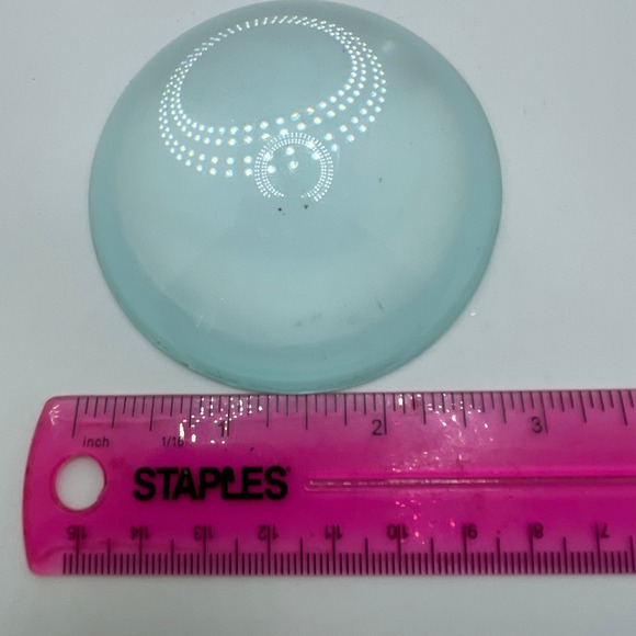Aqua Blue Glass Dome Magnifying Paperweight Decorative Home Decor - Picture 2 of 3